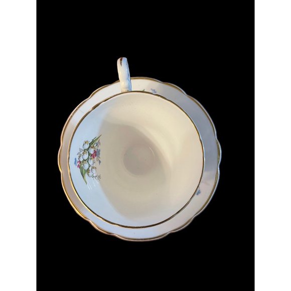 VTG Regency English Bone China Lily of Valley Floral Tea Cup & Saucer Gold Trim - Picture 5 of 9